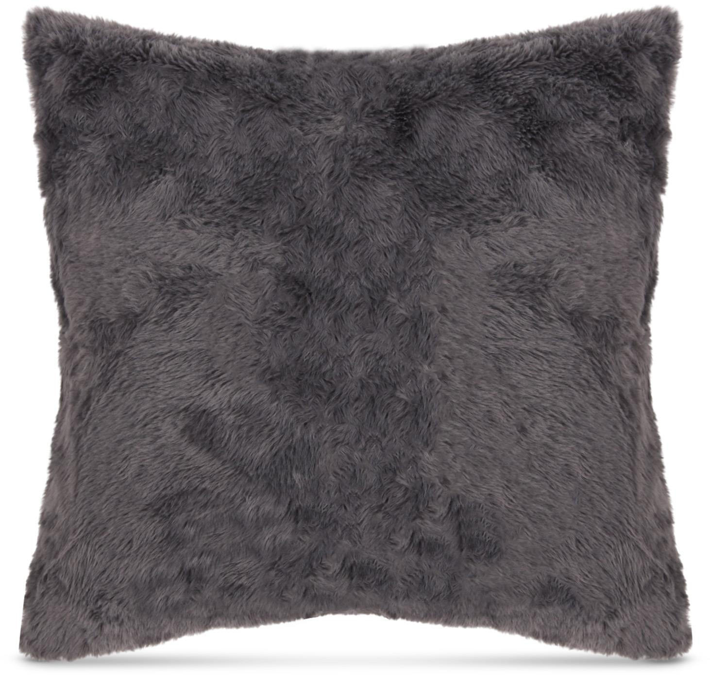 KISSENHÜLLE Plüschig Anthrazit 45x45 cm - Anthrazit, Textil (45/45cm)