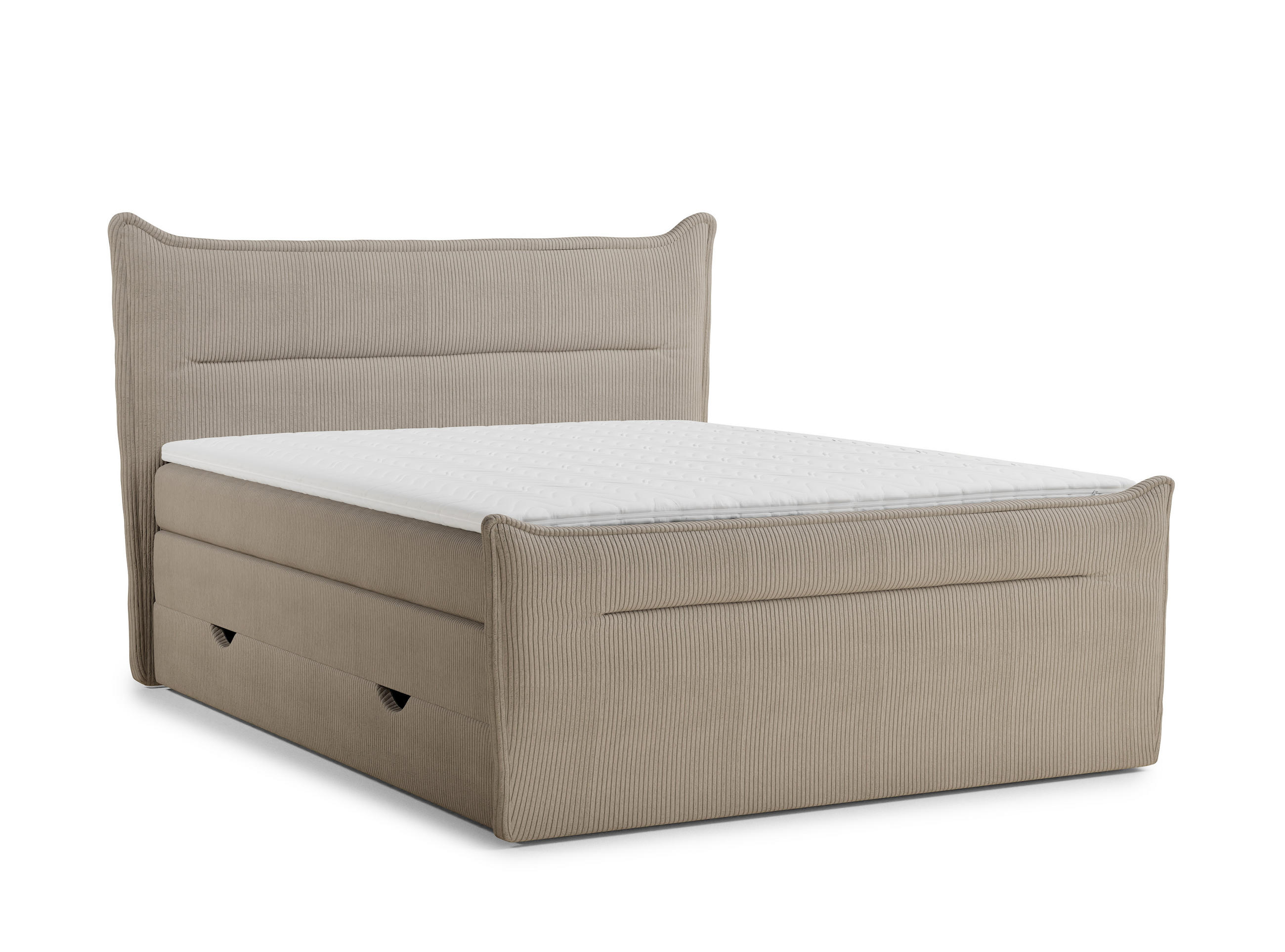 BOXSPRINGBETT Pelino 140/200 cm, in Beige, Bettkasten, Matratze, Topper - Beige/Schwarz, Holz/Holzwerkstoff (140/200cm) - Maison de Reve