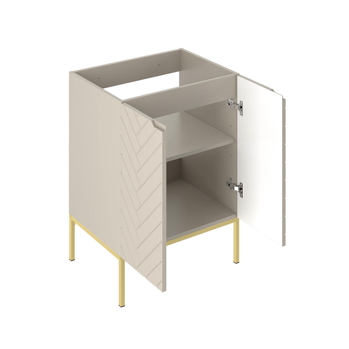 WASCHTISCHUNTERSCHRANK 60cm Daria Kaschmir - Beige, Holzwerkstoff (60/82/45.8cm) - Petits-meubles