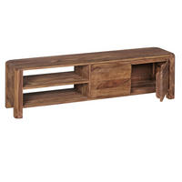 TV-LOWBOARD Massivholz, 4 Füße, viel Stauraum, Braun 140x35x40 cm - Braun, Holz (140/40/35cm) - KADIMA DESIGN