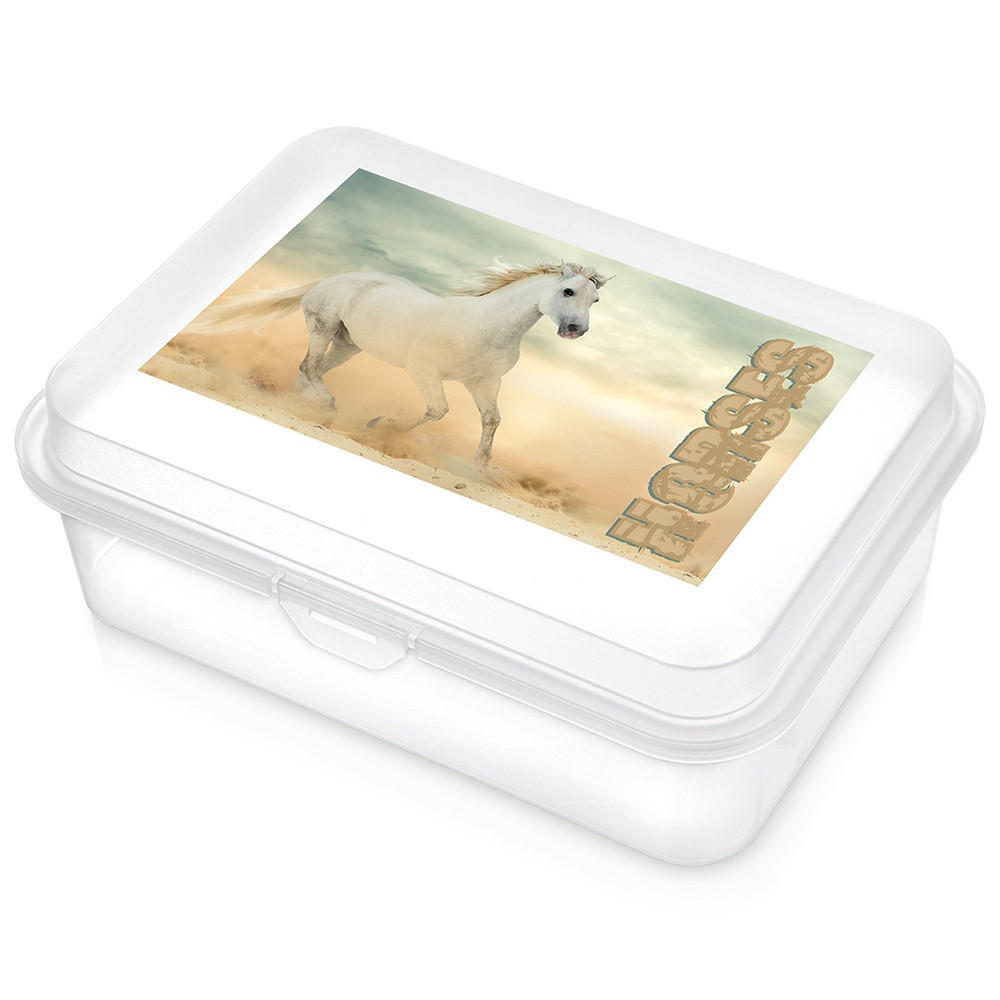 LUNCHBOX Transparente Pferde 750 ml - Transparent, Kunststoff (18/7/13cm) - Orion 