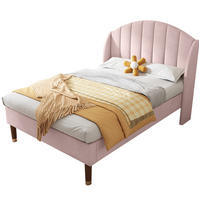 BETT mit Lattenrost 90x200 cm Samt Pink - Pink, Metall (90/200cm) - Beauniv