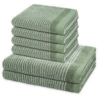 FROTTIERSET Stripes 6-teilig - Grün, Textil (50/100cm) - Ross