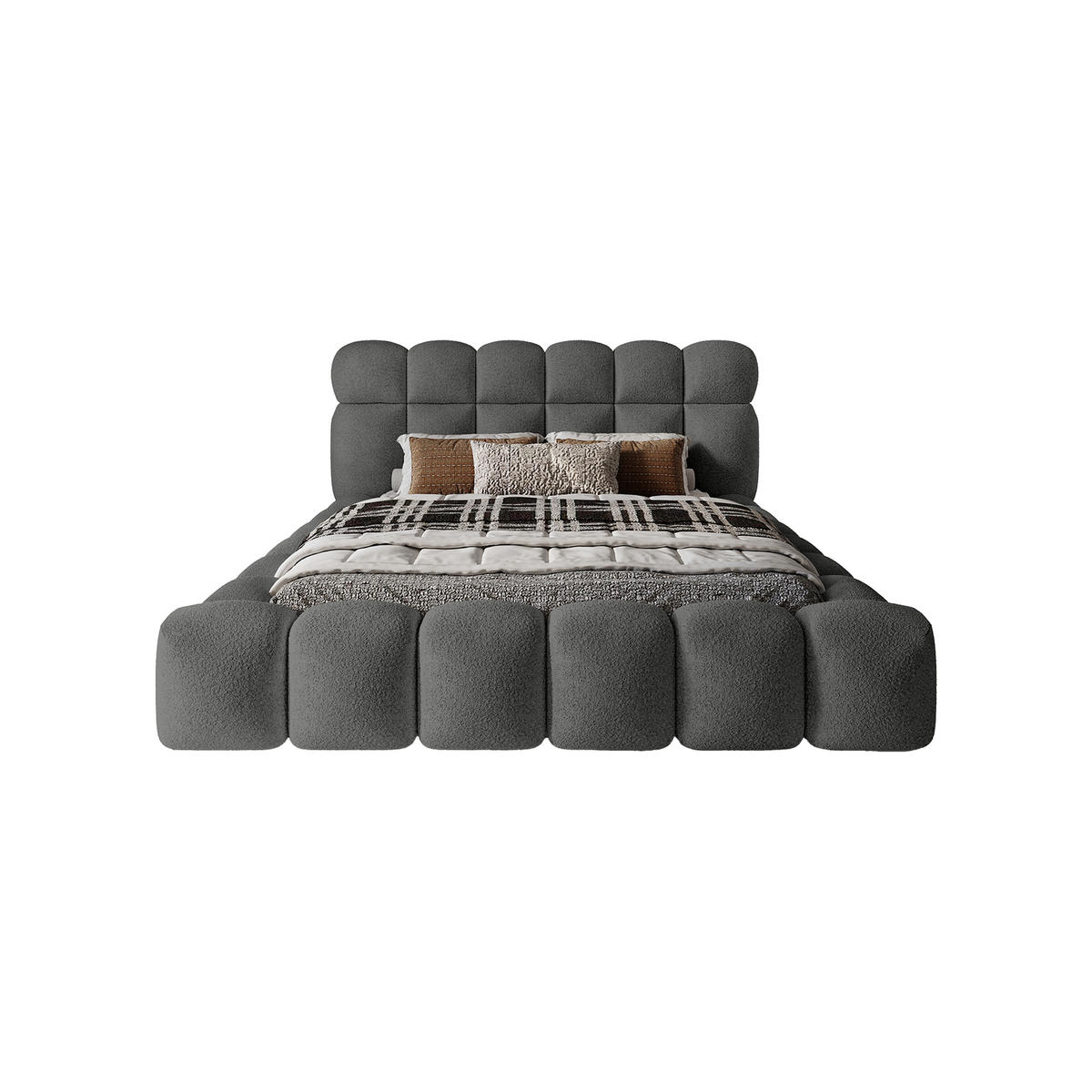 POLSTERBETT ACRI 160x200 cm, Anthrazit - Dunkelgrau, Textil (160/200cm) - Fedve