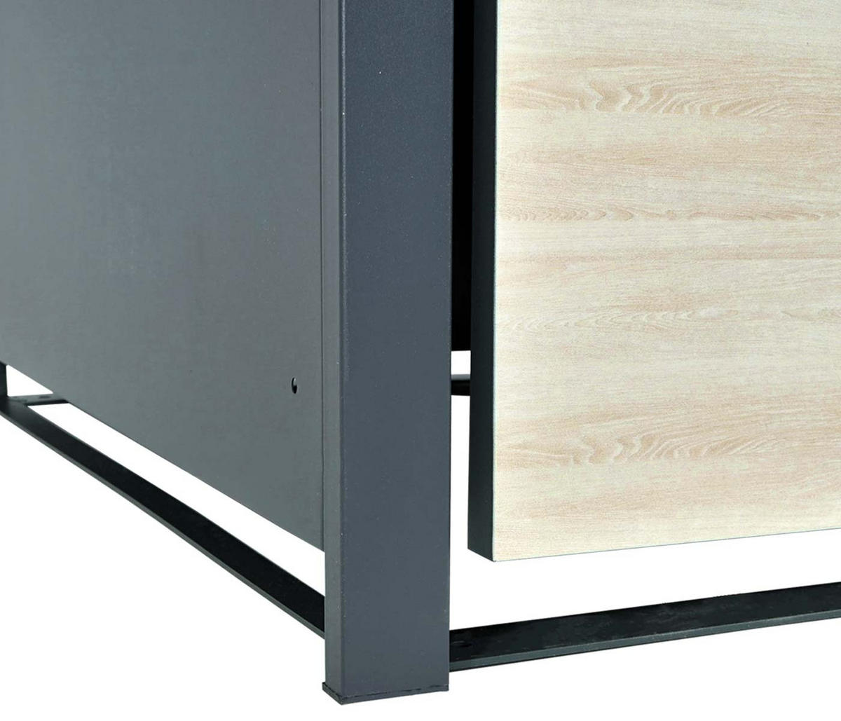 MÜLLTONNENBOX 4er 117x264x80cm Anthrazit Buche-Holzoptik Hellbraun - Hellbraun, Metall (264/117/80cm) - PROREGAL