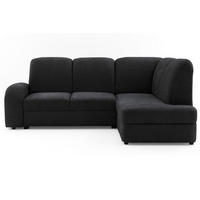 ECKSOFA VIBE L Rechts mit Schlaffunktion 129x205 Chenille Anthrazit - Anthrazit/Schwarz, Holz/Kunststoff (250/186cm) - Muffo