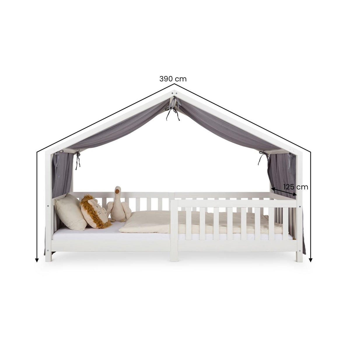 HAUSBETT-HIMMEL LIAN grau - Grau, Textil - IDIMEX