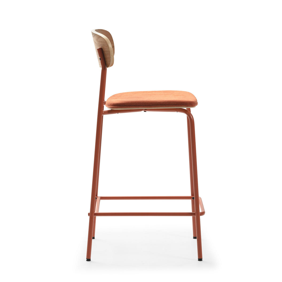 BARHOCKER (Set aus 2) aus Stoff mit schwarzen Metallbeinen - adriana 42/48/66 cm - Orange, Textil (48/66/42cm) - Drawer