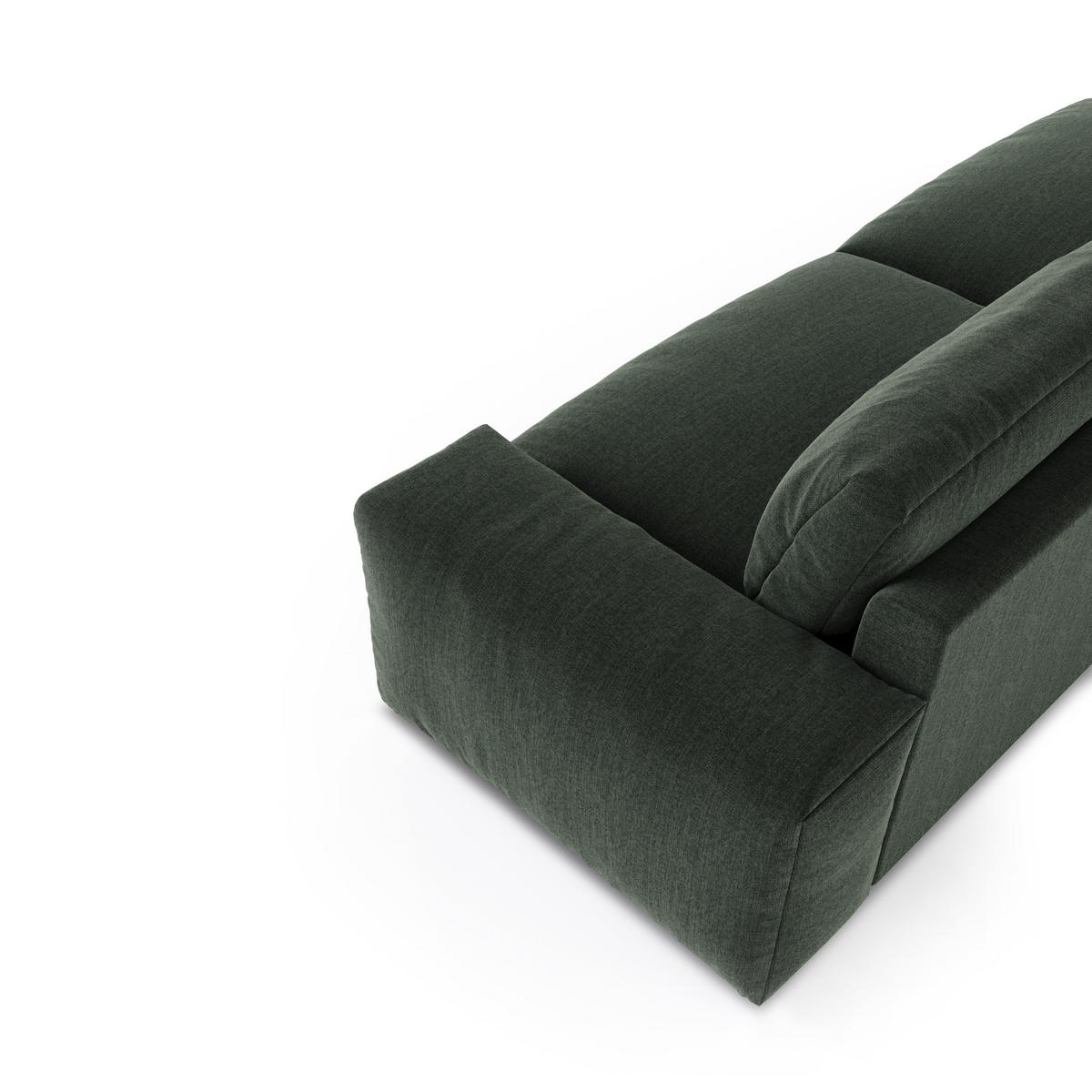 SOFA 3-SITZER Rastergewebe mit weichem Griff Khakigrün 220cm - Grün, Textil (220/47/120cm) - Sia Home