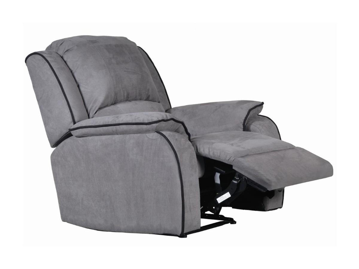 RELAXSESSEL Fernsehsessel - Microfaser - Grau - HERNANI - Grau, Textil (96/99/100cm) - Vente-Unique