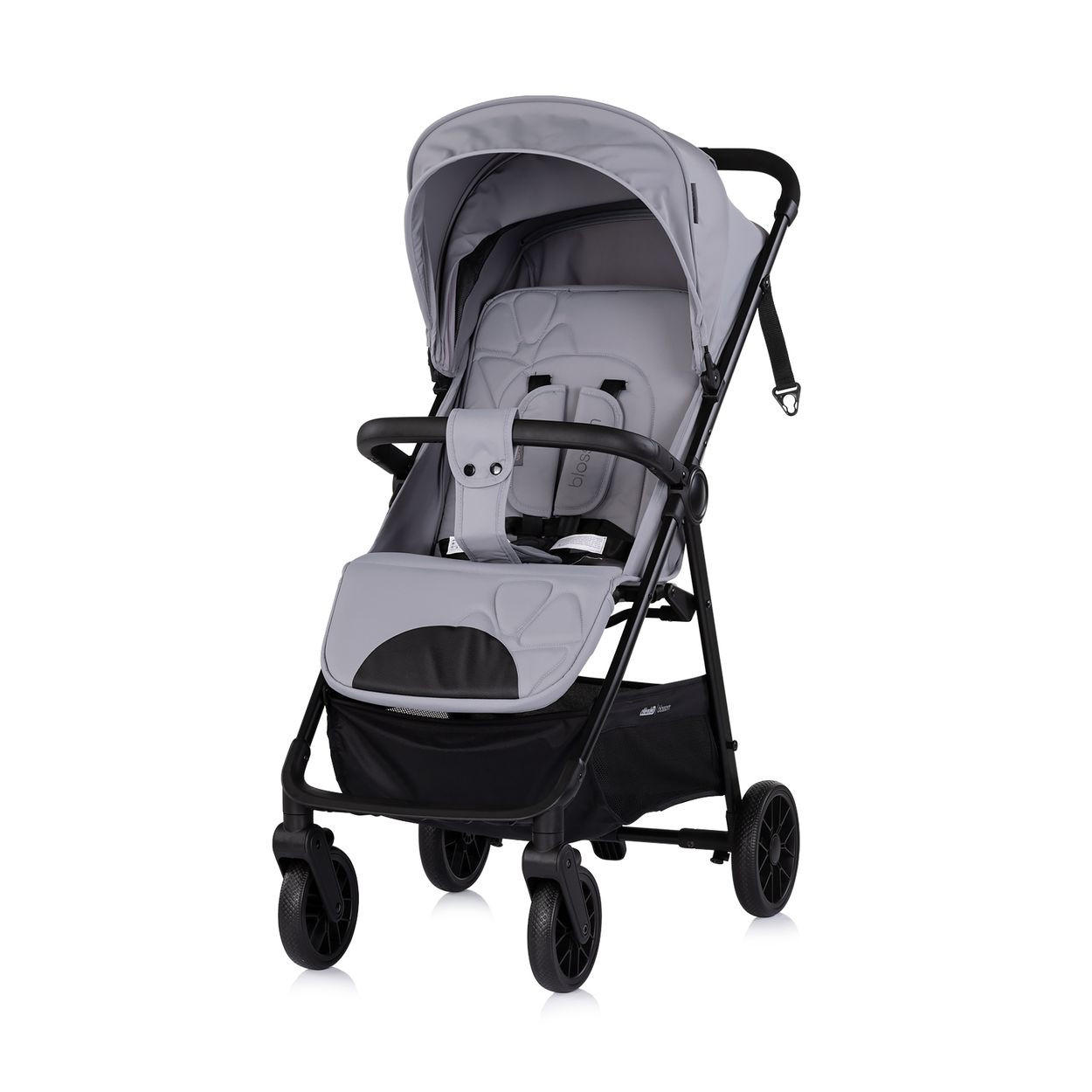 KINDERWAGEN Blossom grau Stoßdämpfer verstellbare Rückenlehne Korb bis 22kg - Grau, Metall (76/47/97cm) - Chipolino