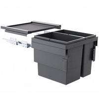 EINBAUMÜLLEIMER Hailo Cargo Küche Schrank 50cm Frontauszug selbstschließend - Grau, Kunststoff (46.8/42.4/40.5cm) - Hailo
