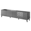 TV-LOWBOARD Abeto 200 - Weiß Hochglanz/Schwarz, Holzwerkstoff/Kunststoff (200/52/42cm) - MIRJAN24