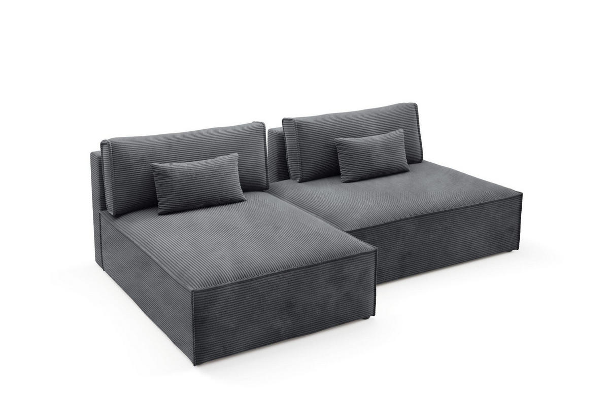 ECKSOFA mit Schlaffunktion Grau Anthrazit - Grau, Textil (236/148cm) - Furnisell