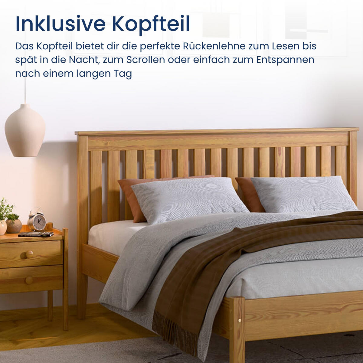 HOLZBETT 140x200 cm in Eiche - Kieferfarben, Holz (140/200cm) - Home Collective