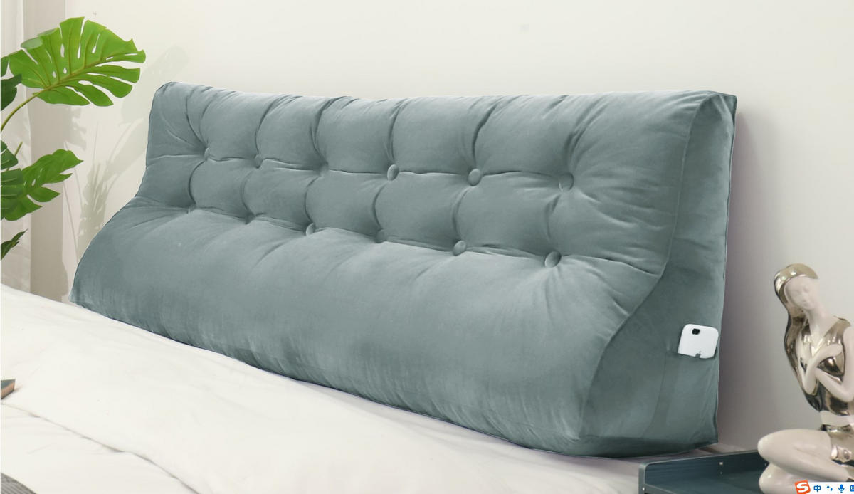 RÜCKENKISSEN Körperkontur Samtlook Grau 180 cm - Grau, Textil (55/180cm) - Vercart