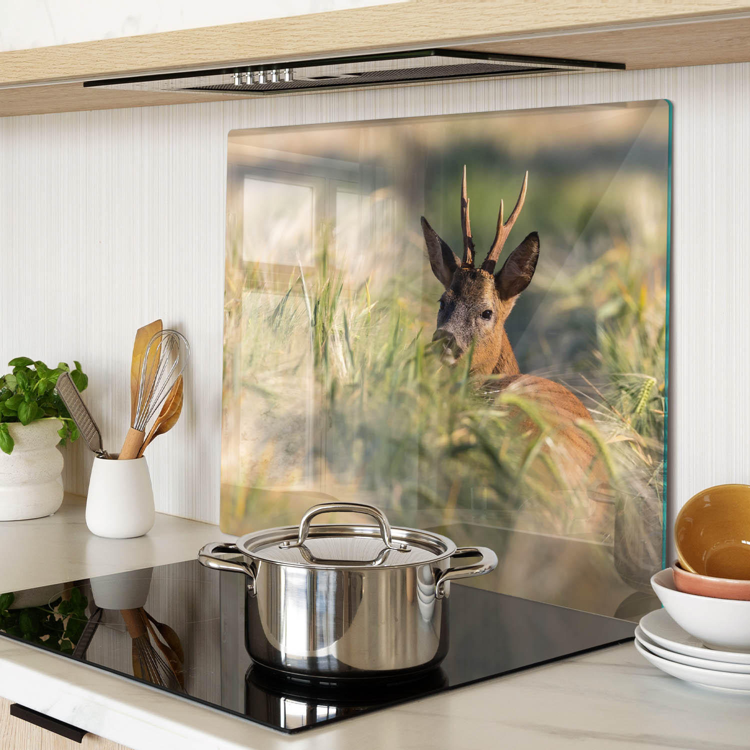 GLASPLATTE 60x52 cm Hirschfeld - Braun, Glas (60/0.4/52cm) - TULUP