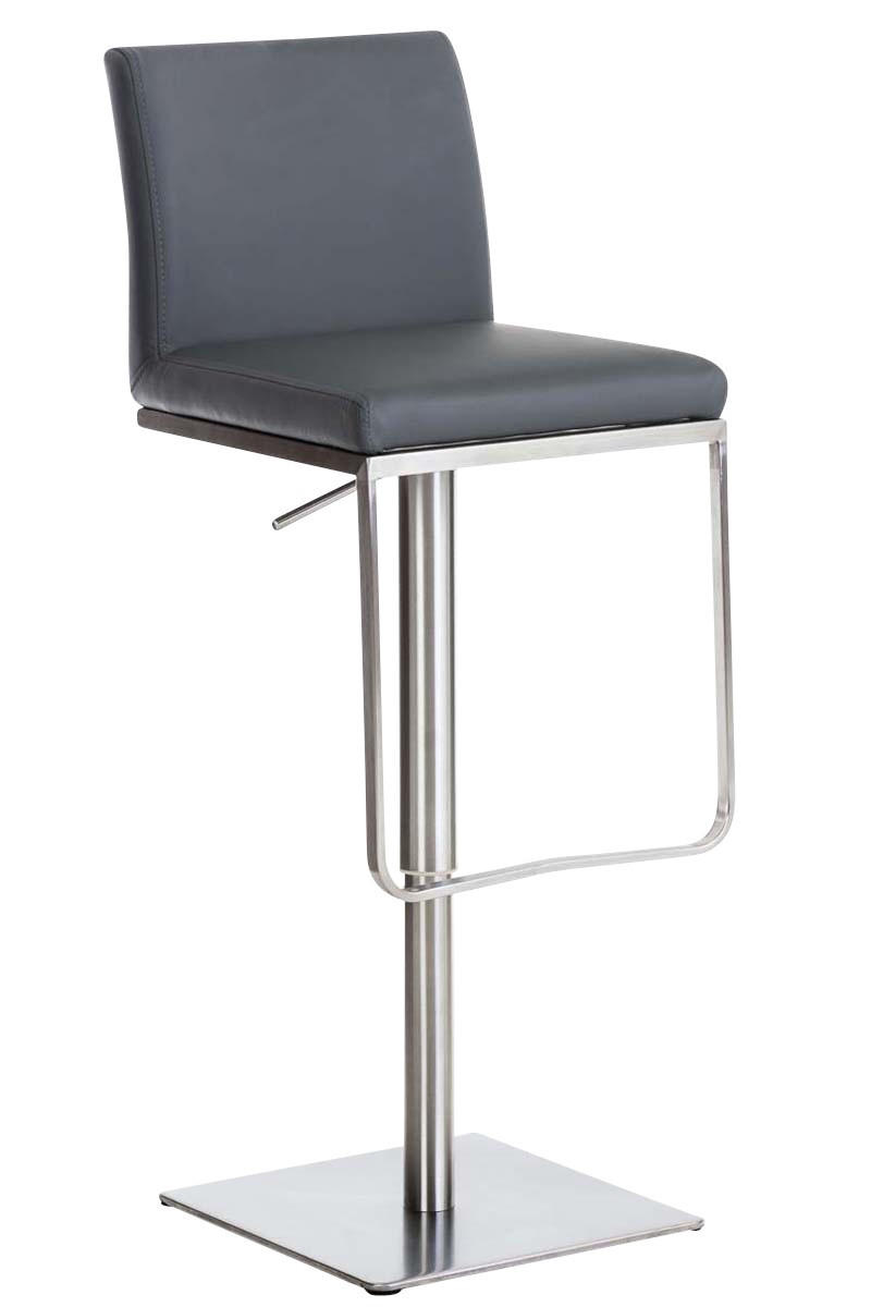 BARHOCKER Panama 42x44x86 cm grau - Grau, Leder (42/86/44cm) - furnicato