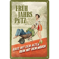 BLECHSCHILD 20/30 cm Home & Country Frühjahrsputz - Multicolor, Metall (20/30/0.2cm) - Nostalgic-Art