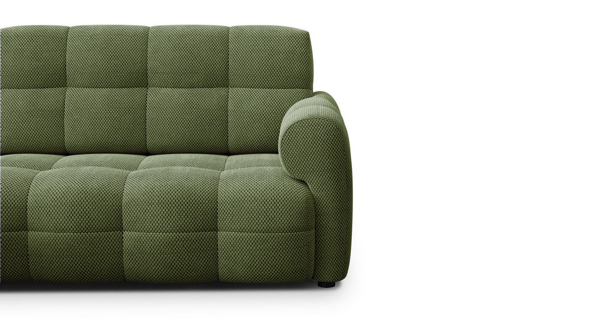 ECKSOFA MELLOW 3-Sitzer, olive - Schwarz/Grün, Holz/Textil (232/156cm) - Courtois Laville