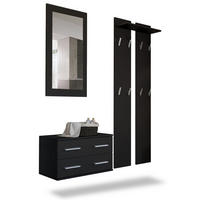 GARDEROBE Kioto Front in Schwarz matt - Schwarz, Holzwerkstoff (170/200/35cm) - Vladon