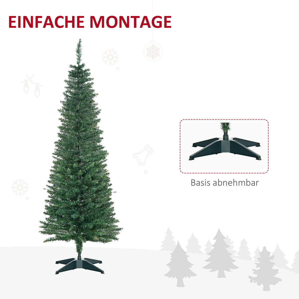 WEIHNACHTSBAUM Christbaum Kunsttanne Tannenbaum mit Beere Metallfuß PET - Grün, Kunststoff (150cm) - HOMCOM
