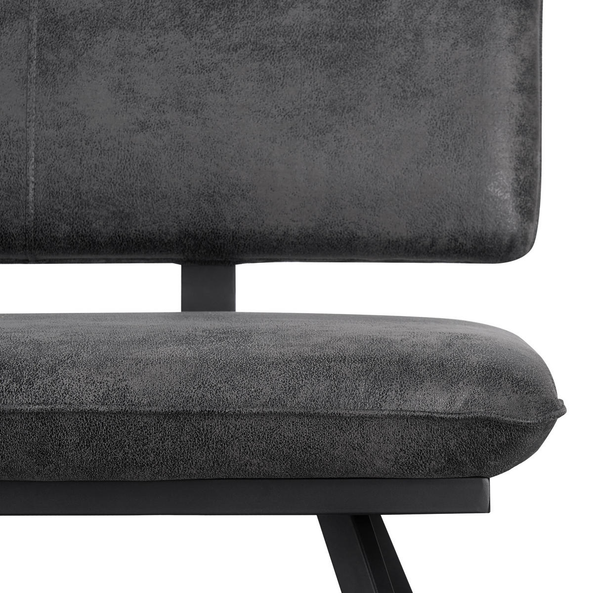 SITZBANK JUNA 140/57/86 cm Anthrazit - Anthrazit, Textil/Metall (140/86/57cm) - B&D Home