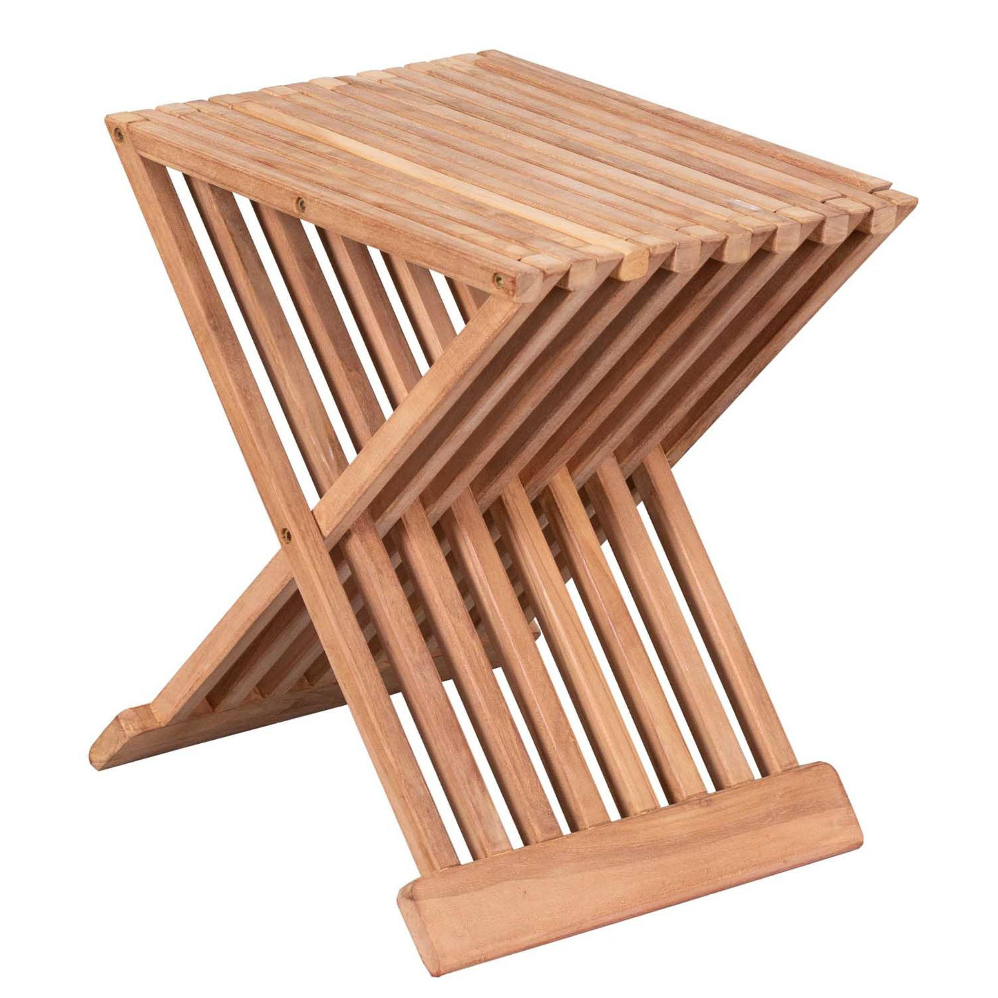 BEISTELLTISCH Fishbone klappbar - Naturfarben, Holz (32/40/50cm) - Mr. Deko