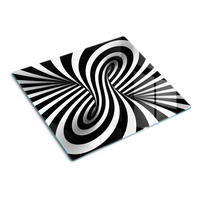 GLASPLATTE 60x52 cm Wirbelabstraktion - Schwarz, Glas (60/0.4/52cm) - TULUP