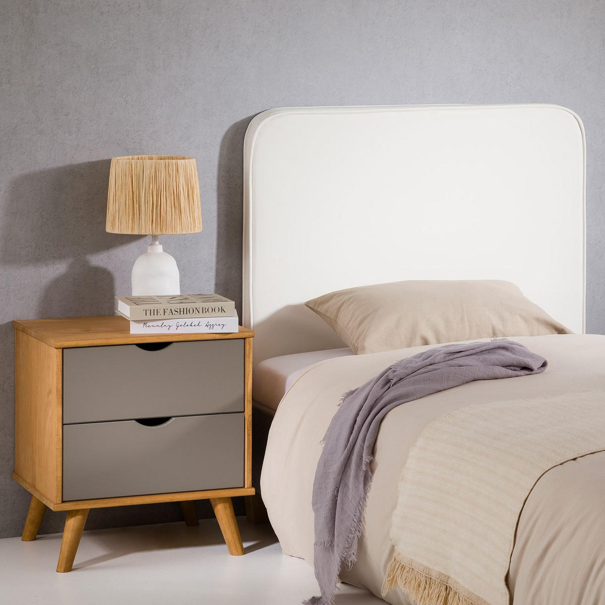 KOPFTEIL ARIELA 90X190 CM - Weiß, Textil (90/68/6cm) - IDIMEX