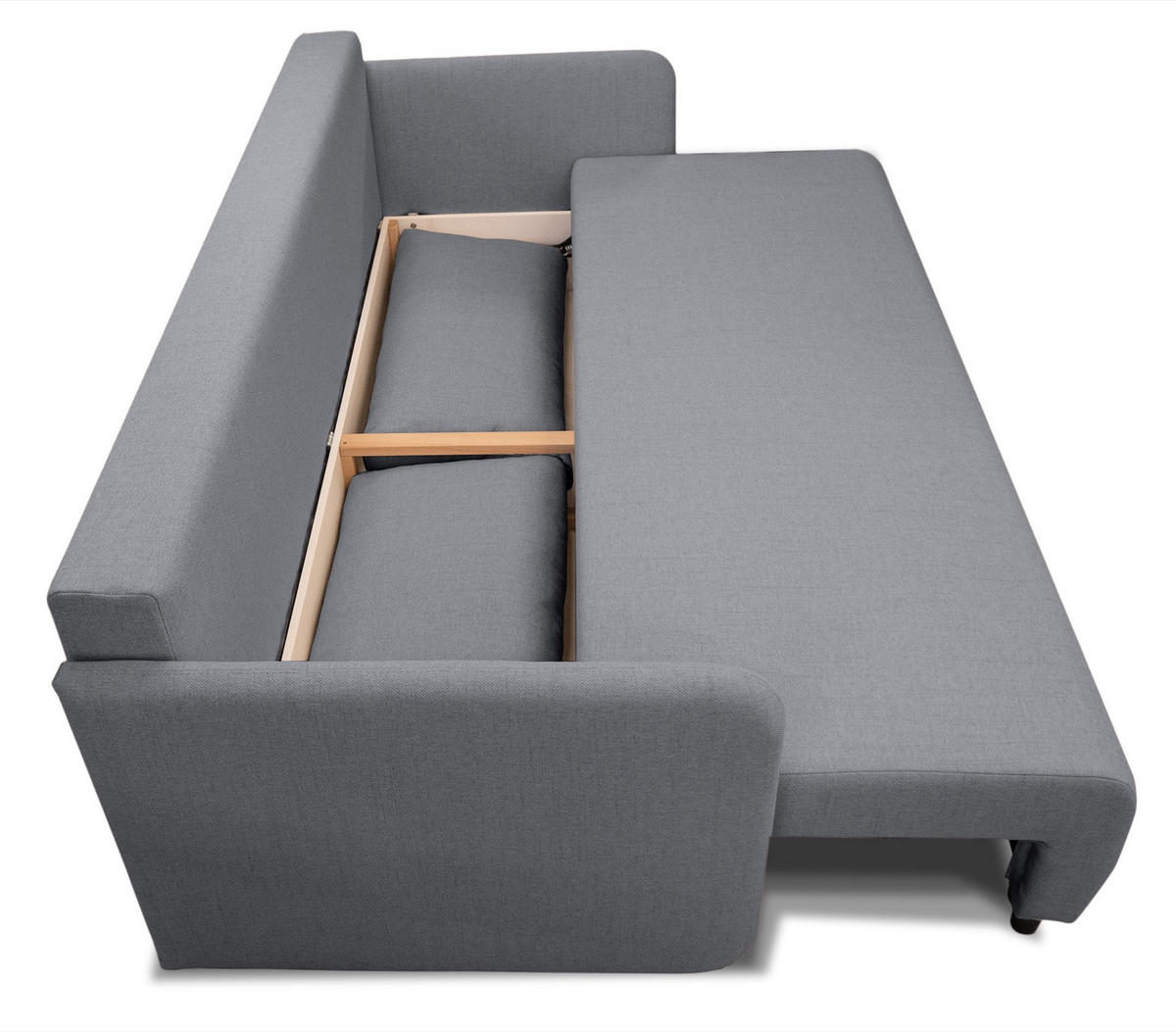 SOFA Anvio Grau mit Schlaffunktion - Schwarz/Grau, Kunststoff/Textil (220/88/100cm) - Selsey