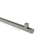 GARDINENSTANGE INNENLAUF Quadline Sono 100 cm, 1-läufig, 20x20 mm Satin-Silber - Silberfarben, Metall (100cm) - INTERDECO
