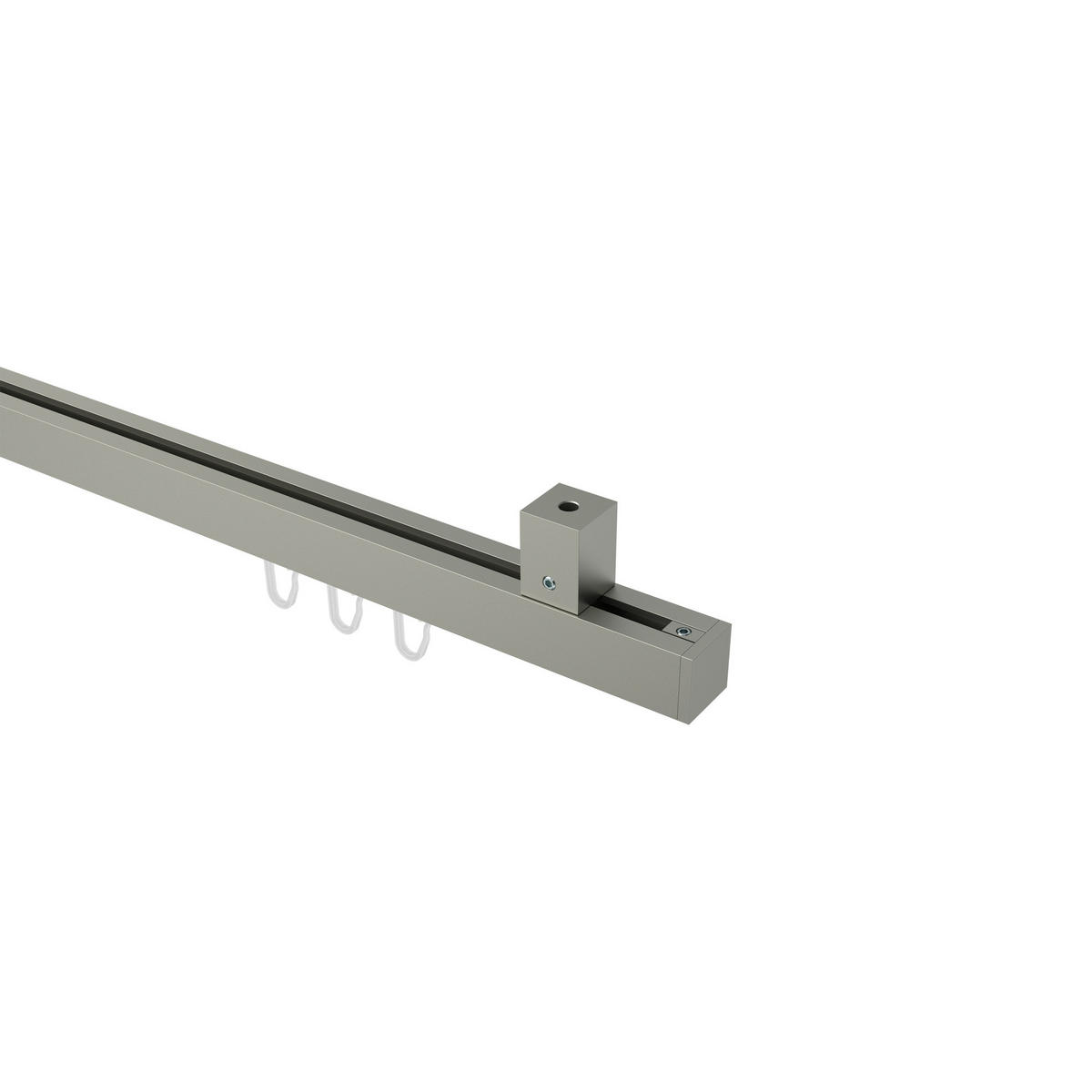 GARDINENSTANGE INNENLAUF Quadline Sono 100 cm, 1-läufig, 20x20 mm Satin-Silber - Silberfarben, Metall (100cm) - INTERDECO