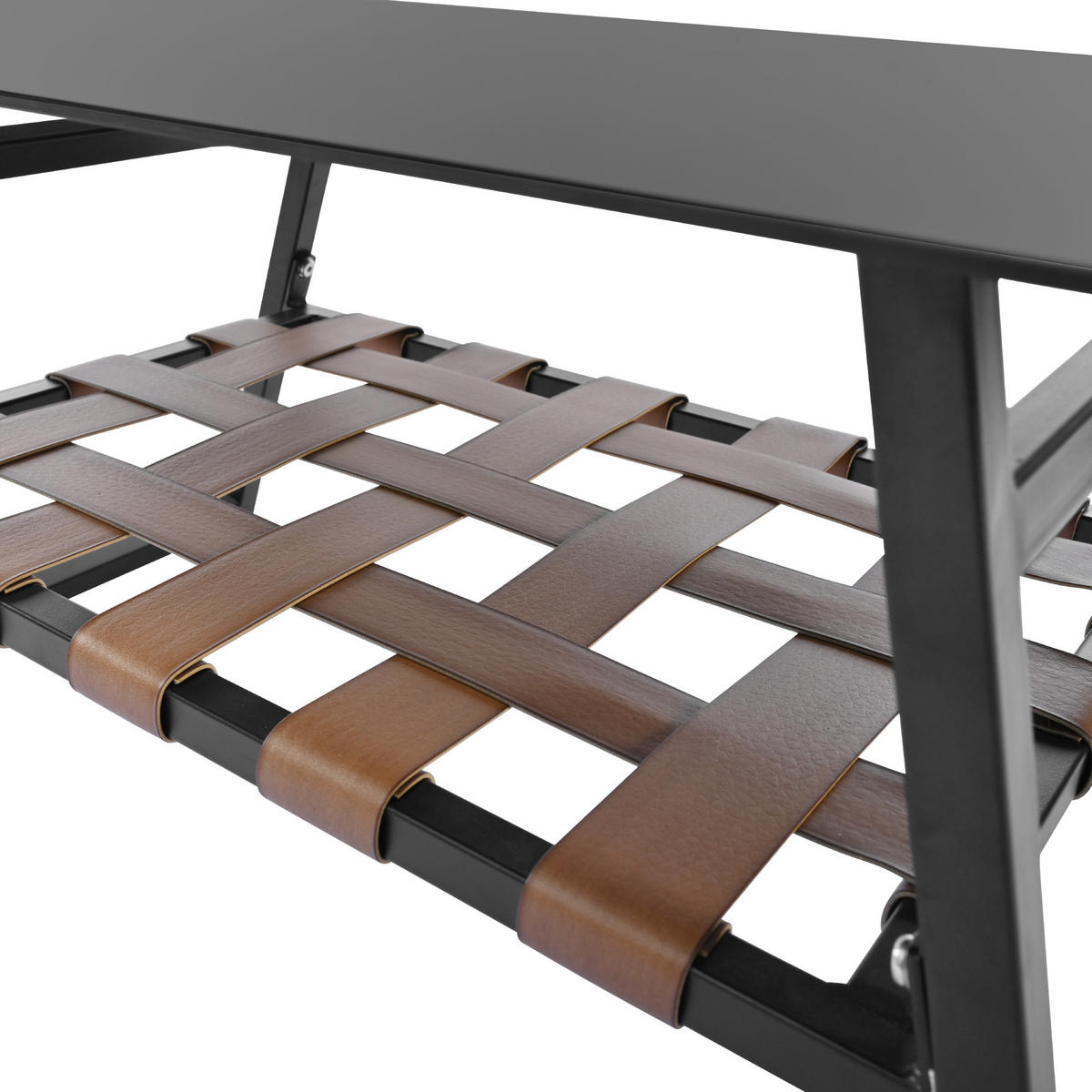 GARTENMÖBELSET aus Kunststoff 114x57x80cm schwarz mit Couchtisch und Kissen - Schwarz, Kunststoff - Modfu