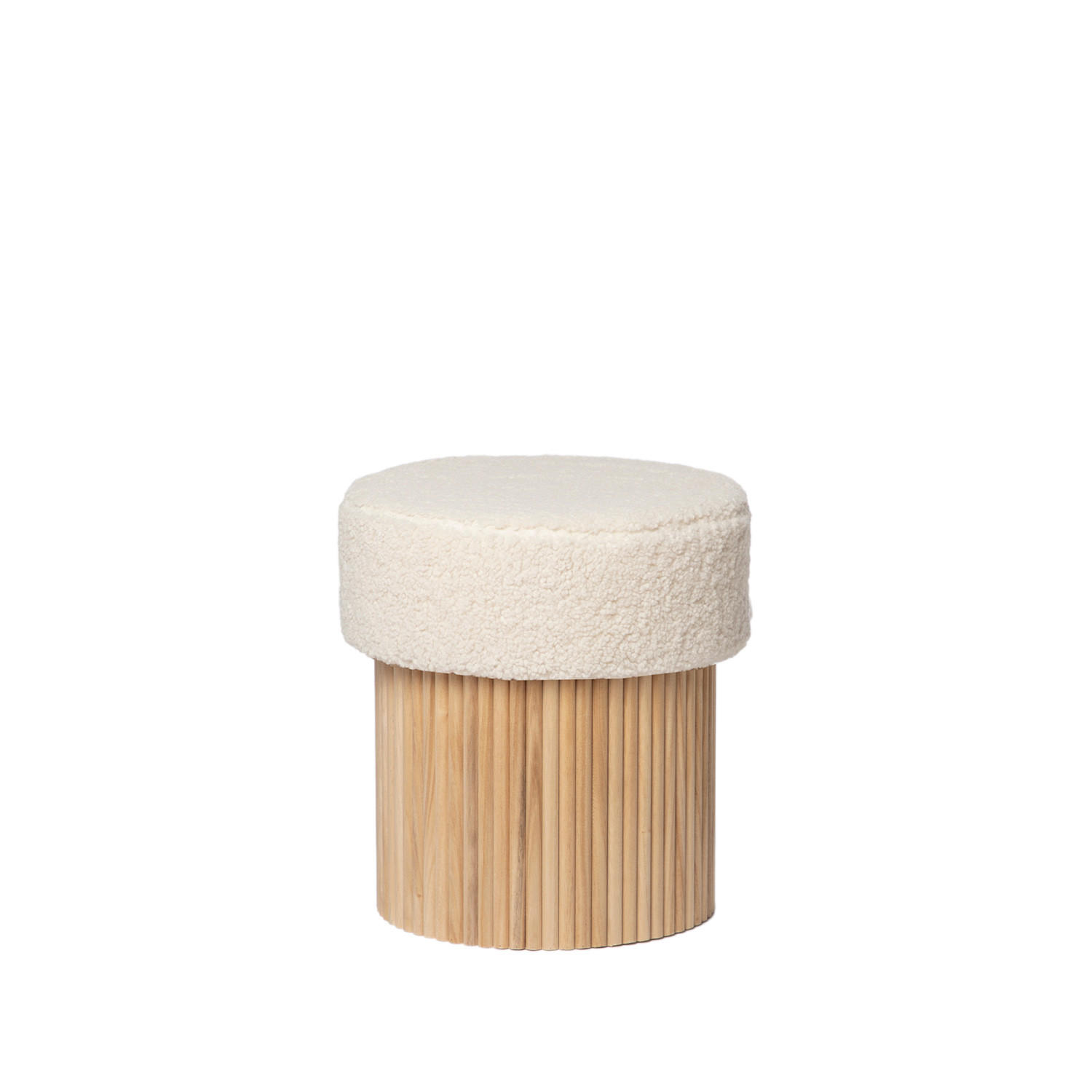 POUF Naira Weiß 43 cm x 45 cm - Weiß, Textil (43/45/43cm)