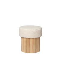 POUF Naira Weiß 43 cm x 45 cm - Weiß, Textil (43/45/43cm)