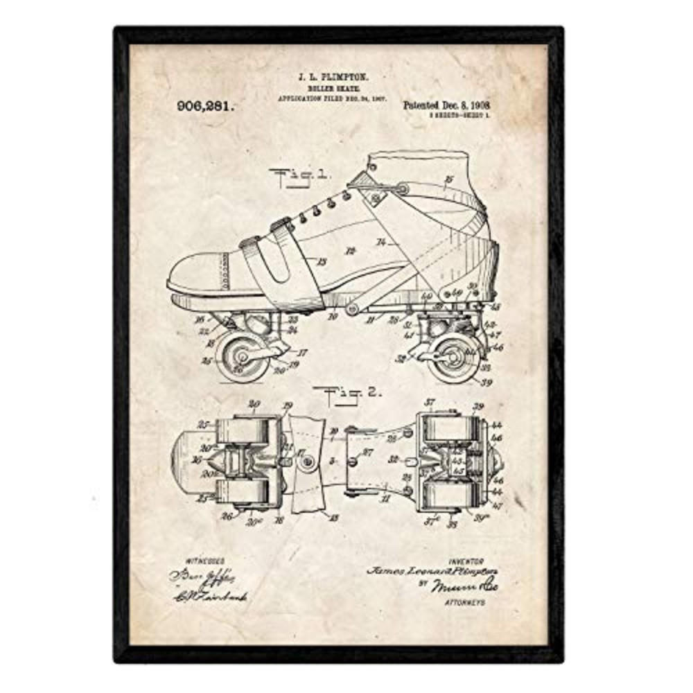 POSTER Skates Patent A3 Rahmenlos - Klar, Papier (29.7/5/42cm) - Nacnic