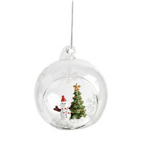 WEIHNACHTSKUGEL Glas GLIMMERO, Ø80 mm, Transparent, Christbaumkugeln, Weihnachtsdeko Xmas, Christmas Deko - Weiß, Glas (8/8/8cm) - home&you