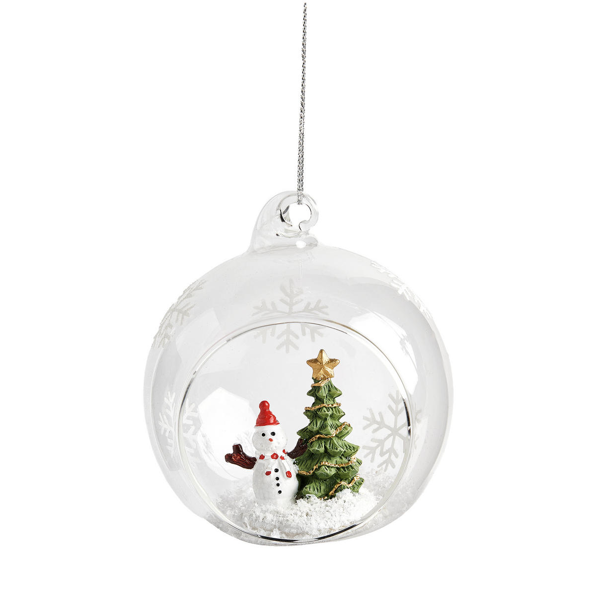 WEIHNACHTSKUGEL Glas GLIMMERO, Ø80 mm, Transparent, Christbaumkugeln, Weihnachtsdeko Xmas, Christmas Deko - Weiß, Glas (8/8/8cm) - home&you