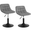 BARHOCKER 2er Set,Mehrzweck, Samt, Hellgrau - Hellgrau/Schwarz, Textil/Metall (42.5/60/45cm) - Woltu