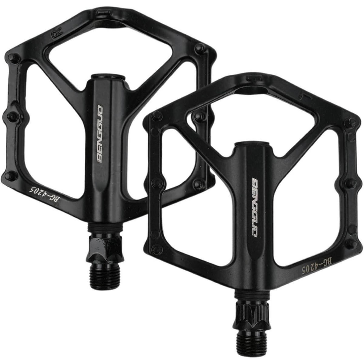 FAHRRADPEDALE Aluminiumlegierung rutschfest mit abgedichteten Lagern 9/16 Zoll - Schwarz, Metall (10/2/13cm)
