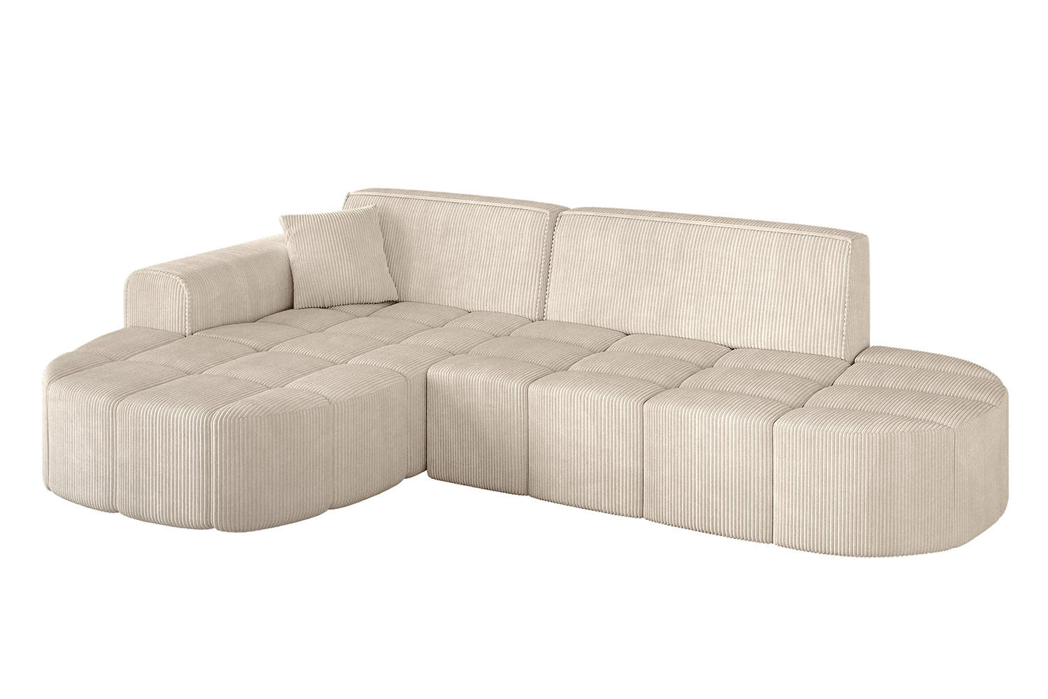 ECKSOFA Ottomane Links LIVO-L1 - 252x173x79,5 cm Beige - Beige, Holzwerkstoff/Textil (252/173cm) - ALTDECOR