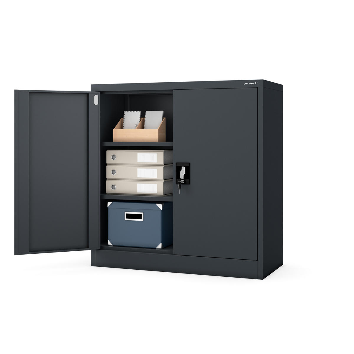 METALLSCHRANK Beata - Anthrazit, Metall (90/93/40cm) - Jan Nowak