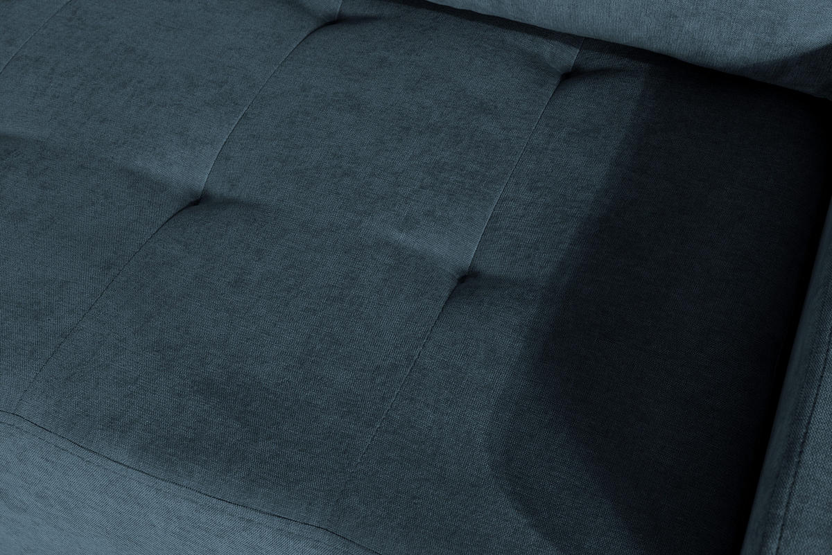 ECKSOFA mit Schlaffunktion Links Dunkelblau Chenille - 245x200 cm - Trevi - Schwarz/Dunkelblau, Holz/Holzwerkstoff (245/200cm) - Ravio