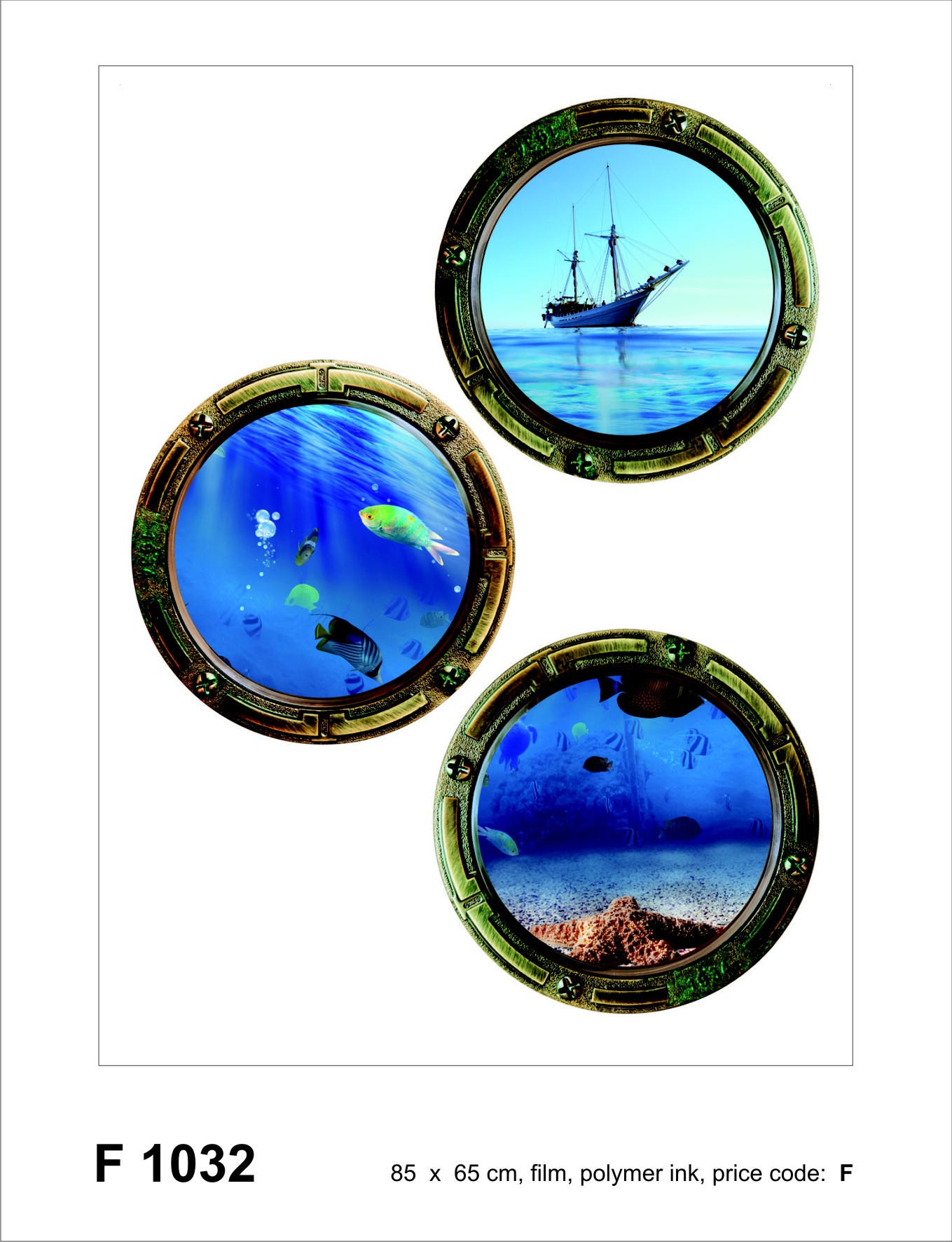 WANDTATTOO Meerblick 85 x 65 cm - Blau, Papier (85/65/65cm) - Sanders & Sanders