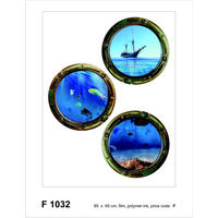 WANDTATTOO Meerblick 85 x 65 cm - Blau, Papier (85/65/65cm) - Sanders & Sanders