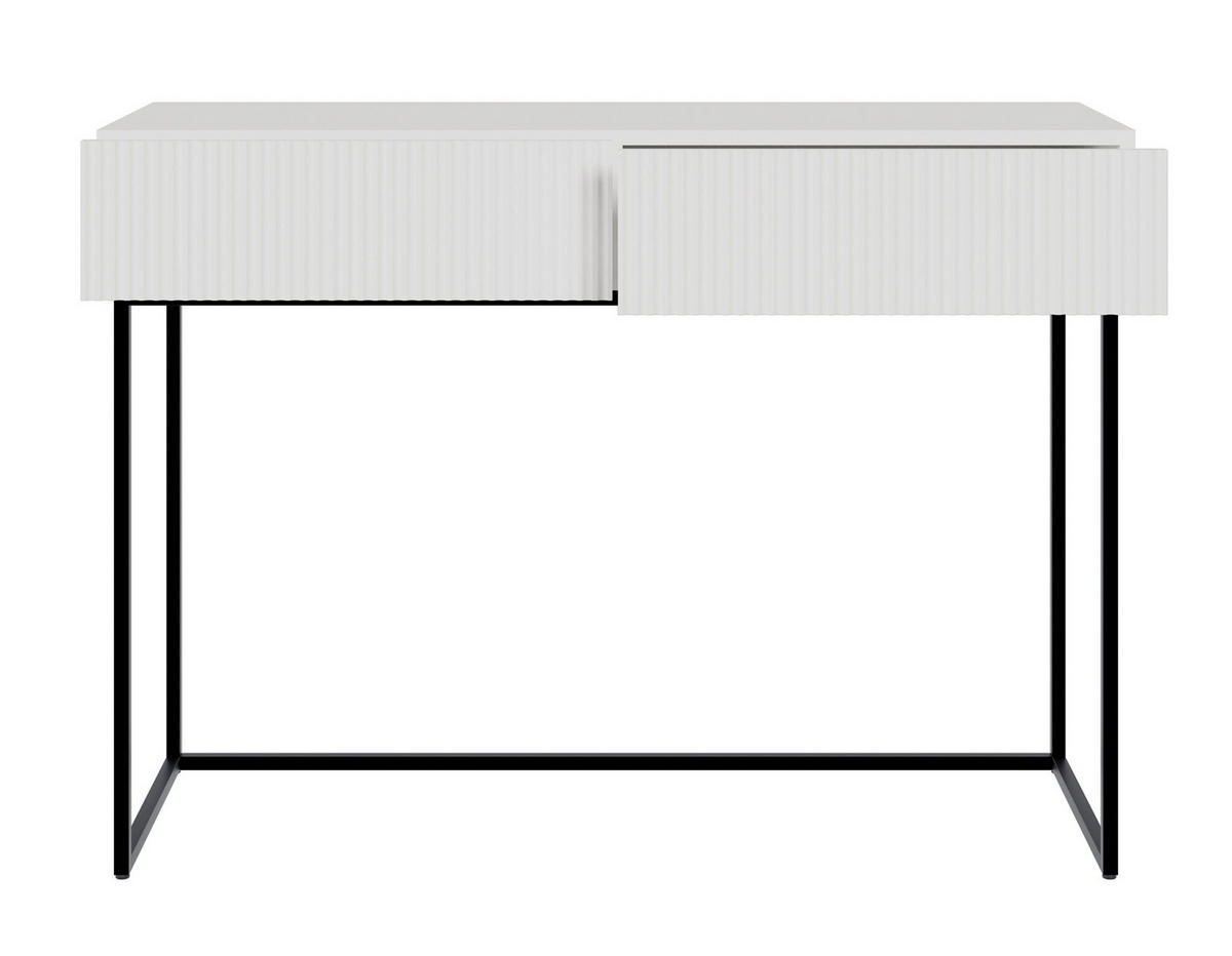SCHMINKTISCH Veldio weiß 110 cm - Schwarz/Weiß, Holzwerkstoff/Metall (110/79/40cm) - Selsey