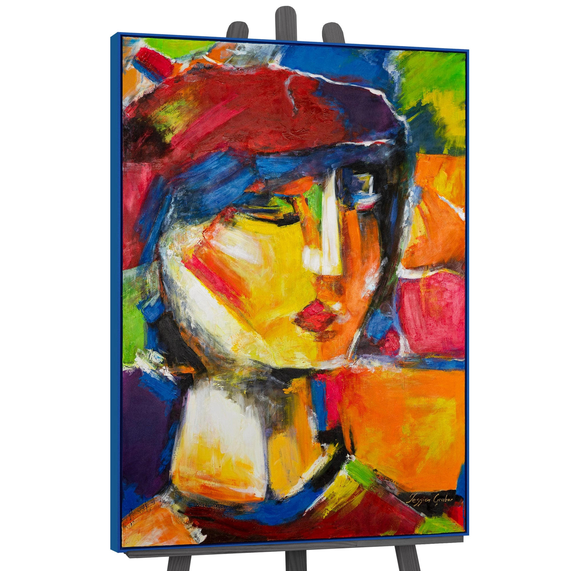 GEMÄLDE Lebhaftes Outfit Schattenfugenrahmen Blau 140x100 cm - Blau, Holz (140/100cm) - YS-art gallery