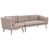 GARTENSOFA 3-Sitzer linke seite beige modular Loretello - Beige/Grau, Textil (243/70/76cm) - Beliani