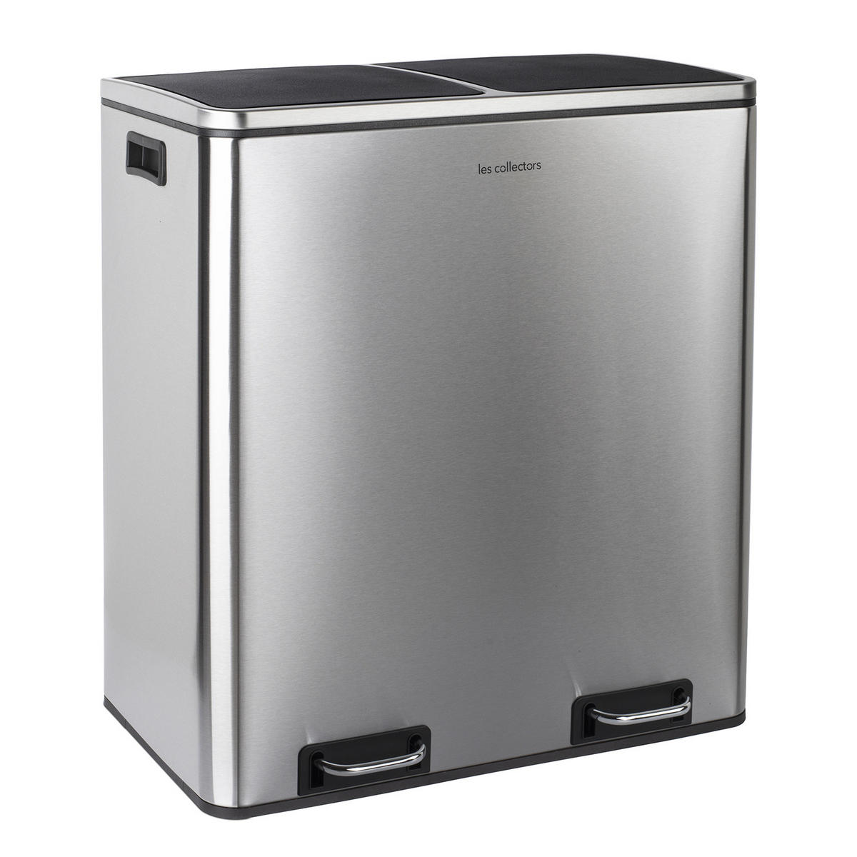 RECYCLINGMÜLLEIMER 60L, 2x30L Behälter- Edelstahl N°904 - Silberfarben, Metall (58.5/65/36cm) - Les Collectors